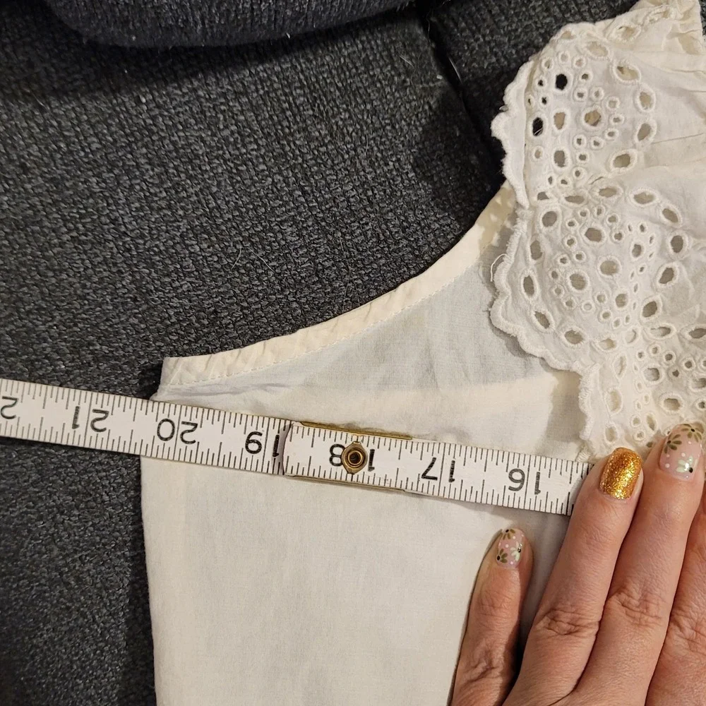 GAP Y2K White Babydoll Cami Top‎ Size XL Ruffle Boho Clean Girl India Cotton